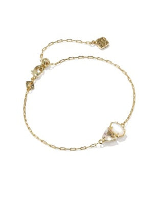 Kendra Scott Tatum Delicate Chain Bracelet Gold Iridescent White Mix