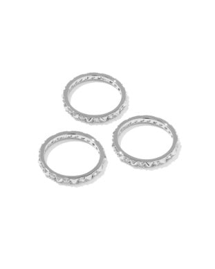 Kendra Scott Fate Ring Set of 3 Silver White CZ Size 6-Rings-Kendra Scott-HOLIDAY2026 KS-The Twisted Chandelier