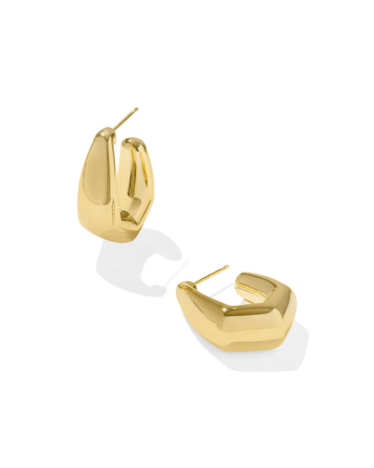 Kendra Scott Kaia Small Hoop Earrings Gold-Earrings-Kendra Scott-E00721GLD,FD 03/05/25-The Twisted Chandelier