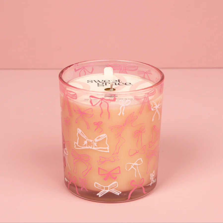 Sweet Grace Pink Bow Candle | Bridgewater Candle Company-Candle-Bridgewater-Bridgewater,FD 11/1/25-The Twisted Chandelier
