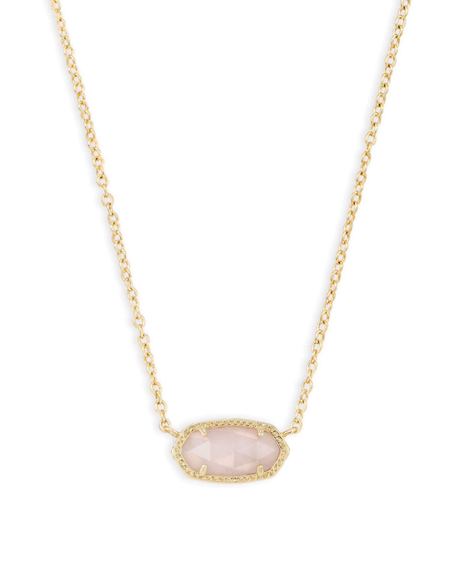 Kendra Scott Elisa Gold Short Pendant Necklace - Rose Quartz-Necklace-Kendra Scott-APRIL2022, KS, N5067GLD-The Twisted Chandelier