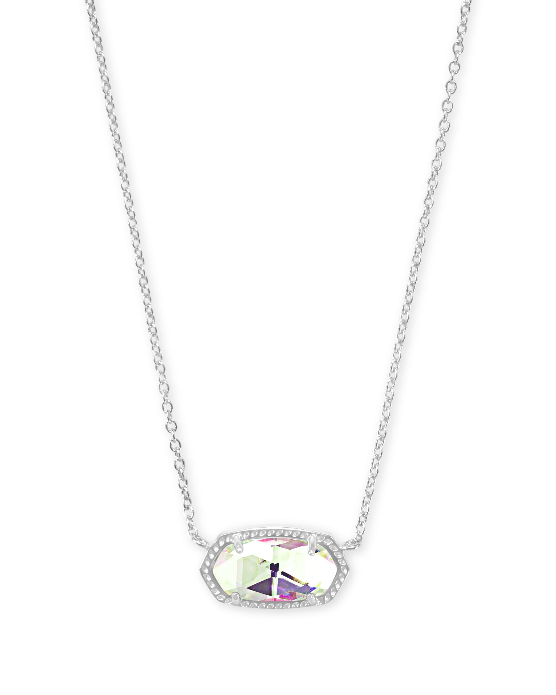 Kendra Scott Elisa Short Pendant Necklace Rhodium Dichroic Glass-Necklaces-Kendra Scott-N5067RHD-The Twisted Chandelier