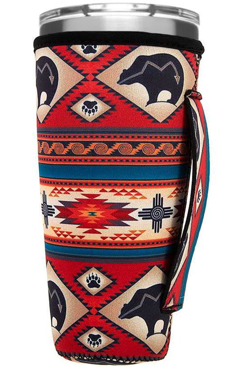 Western Navajo Aztec Bear 30 oz. Tumbler Drink Sleeve-Drink Sleeves-Blandice-SD0106-The Twisted Chandelier