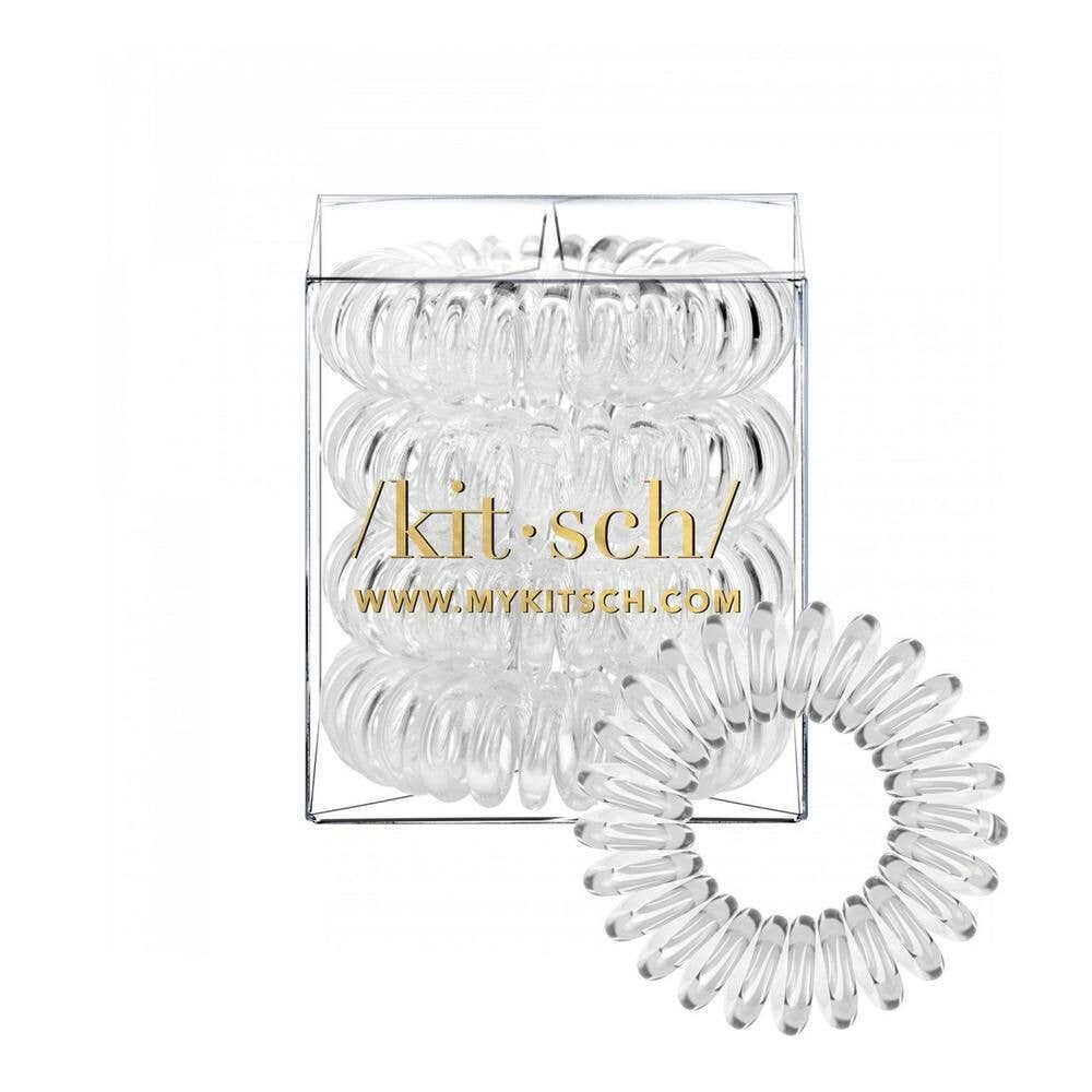 Kitsch Spiral Hair Ties 4 Pack - Clear-Accessories-KITSCH-Faire-The Twisted Chandelier