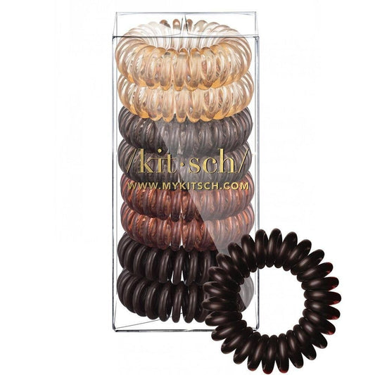 Kitsch Spiral Hair Ties 8 Pack - Brunette-Accessories-KITSCH-Faire-The Twisted Chandelier