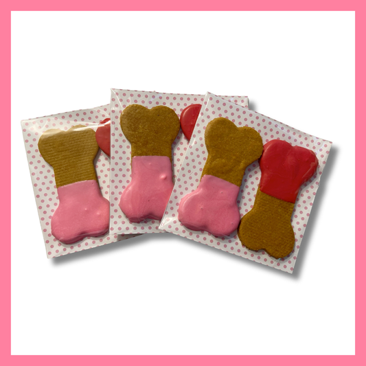 2 Pack Half Dipped Mini Bones - Valentine's Colors-dog treat-Pup Pawtisserie--The Twisted Chandelier