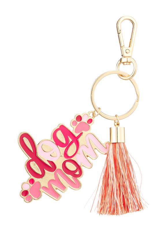 Dog Mom Acrylic Tassel Keychain-Keychains-Fashion City--The Twisted Chandelier