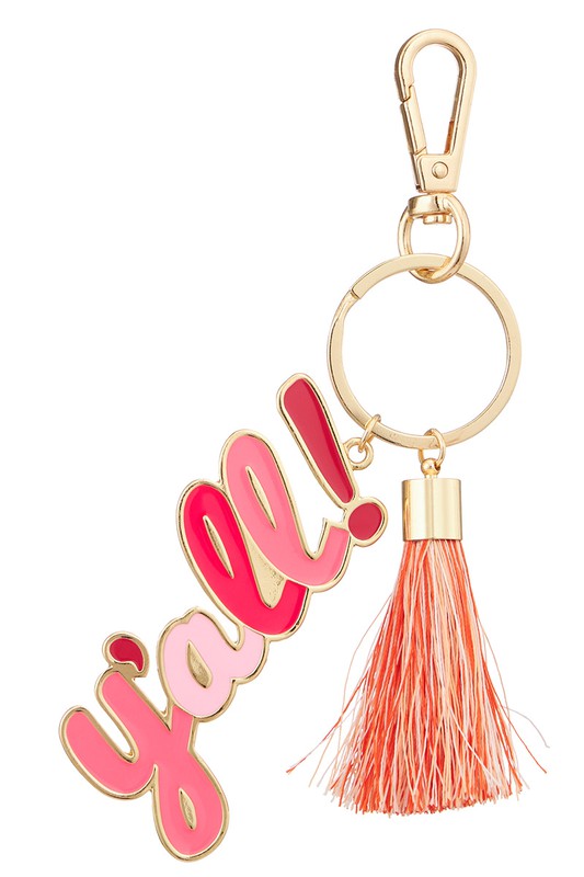 Y'all Acrylic Tassel Keychain-Keychains-Fashion City-13-BT2402-The Twisted Chandelier