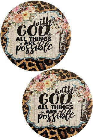 With God All Things Are Possible Drink Car Coaster-Car Coasters-Blandice-ST0159-The Twisted Chandelier