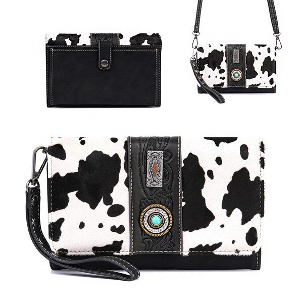 Western Cow Print Crossbody Clutch Bag-Something Special LA--The Twisted Chandelier