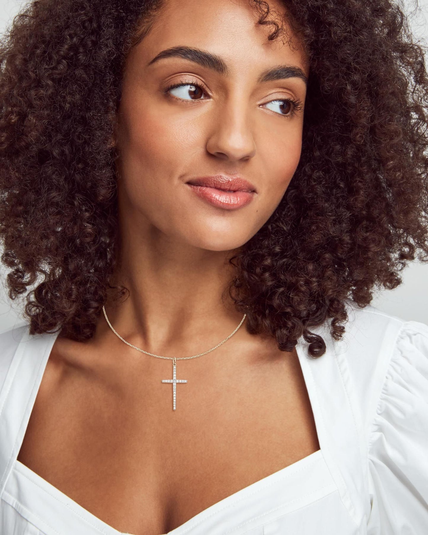 Kendra Scott Large Cross Pendant Necklace 14K Gold White Diamond-Necklaces-Kendra Scott-Max Retail, N1534GLD-The Twisted Chandelier