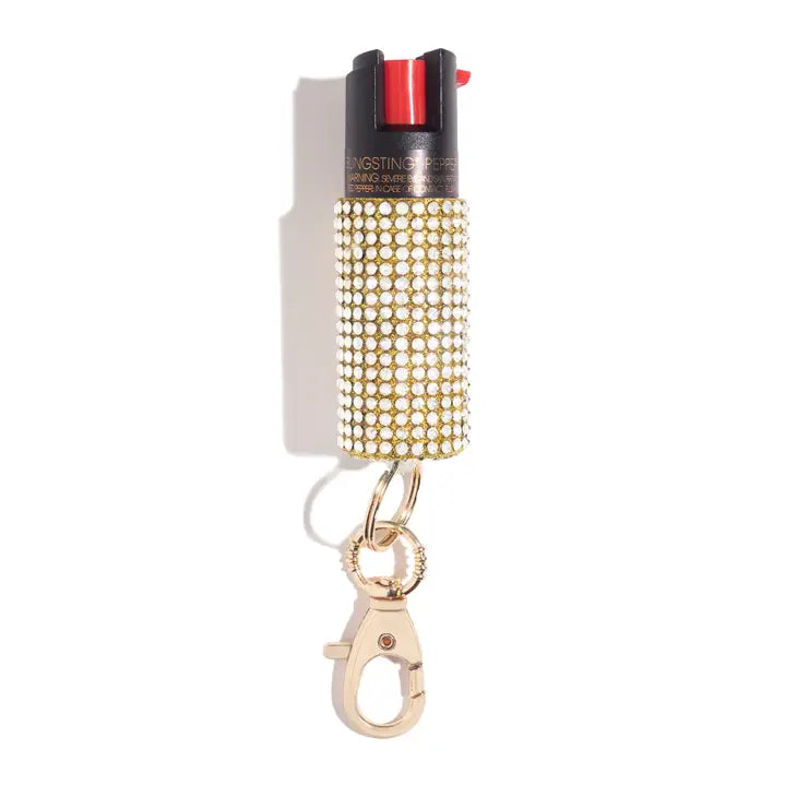 Gold Rhinestone Pepper Spray-Personal Defense-BLINGSTING-Faire-The Twisted Chandelier