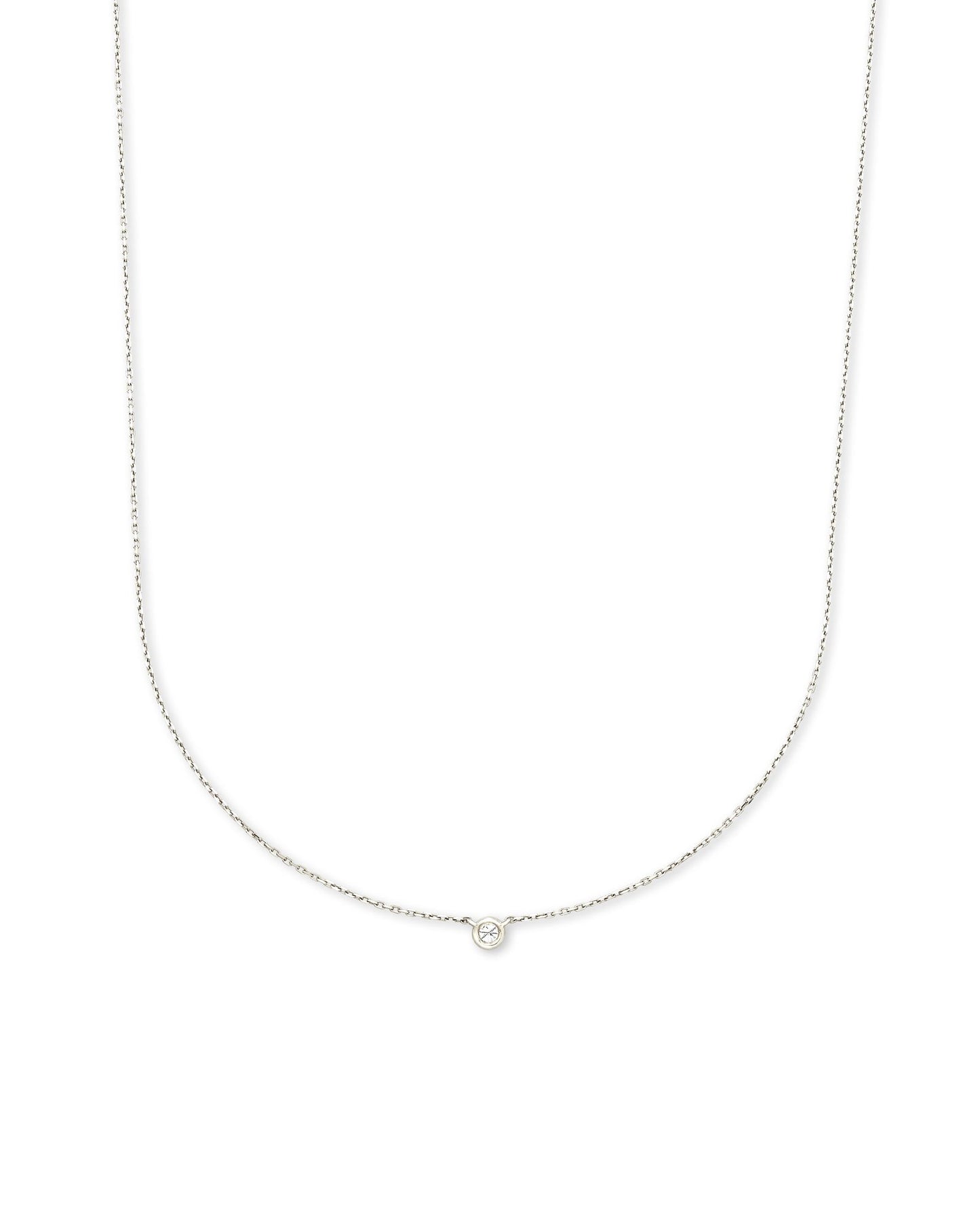 Kendra Scott Audrey Pendant Necklace 14K White Gold White Diamond-Necklaces-Kendra Scott-N1571WGD-The Twisted Chandelier