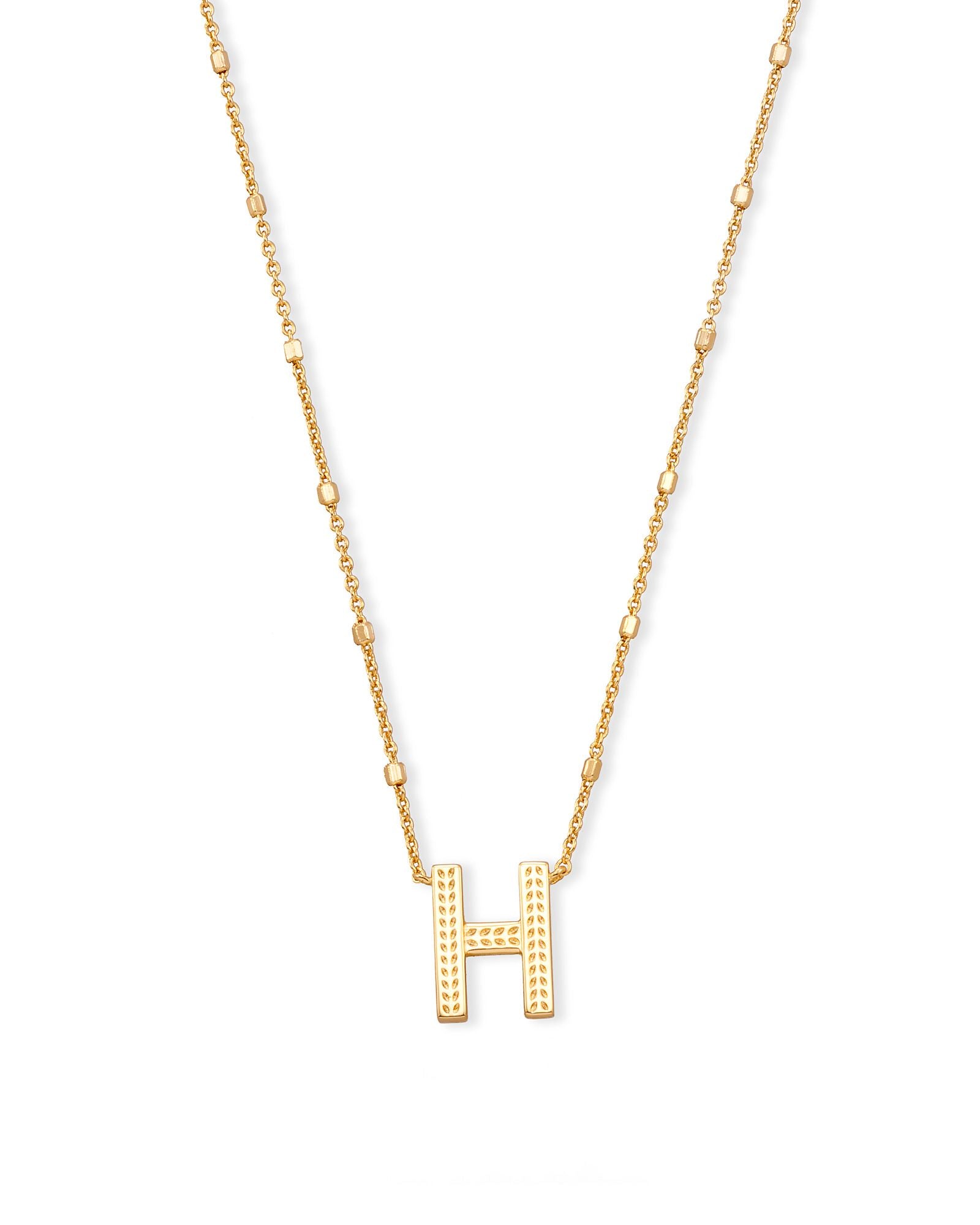 Kendra Scott Letter H Pendant Necklace Gold Metal-Necklaces-Kendra Scott-N1722GLD-H-The Twisted Chandelier