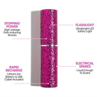 Pink Glitter Mini Stun Gun-Personal Defense-BLINGSTING-Accessories,Faire-The Twisted Chandelier