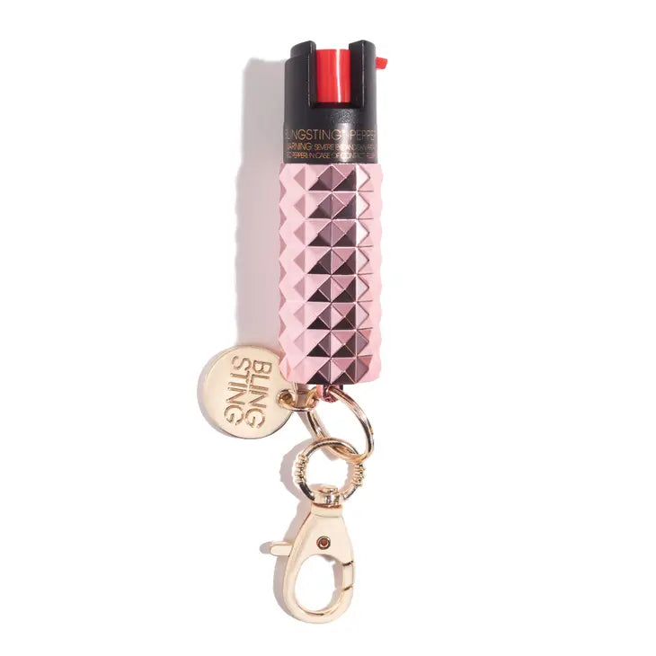 Blush Pink Metallic Studded Pepper Spray-Personal Defense-BLINGSTING-Faire-The Twisted Chandelier
