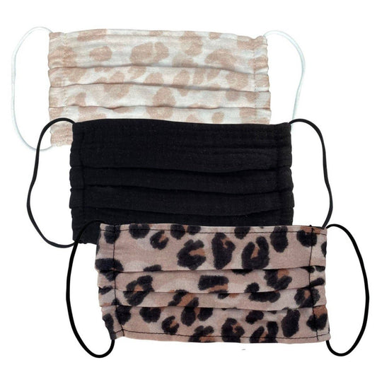 Kitsch Cotton Mask 3pc Set - Leopard-KITSCH-Faire-The Twisted Chandelier