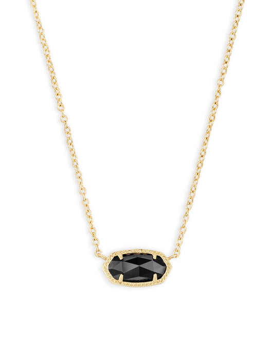 Kendra Scott Elisa Short Pendant Necklace Gold Black-Necklaces-Kendra Scott-N5067GLD-The Twisted Chandelier