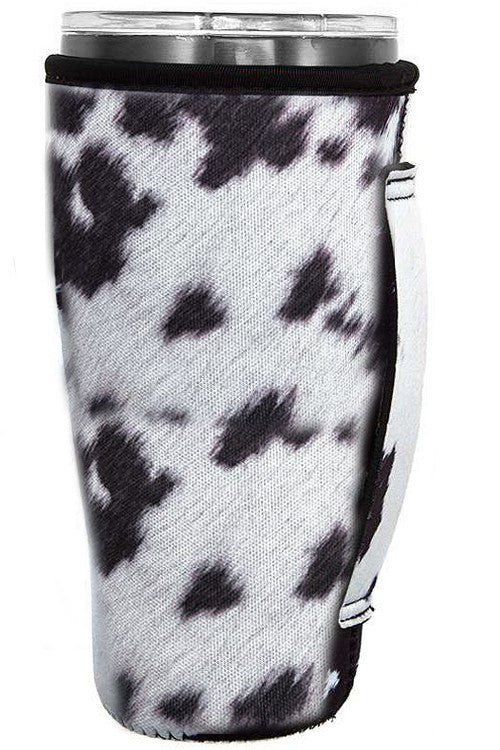 Black & White Cowhide Print 30 oz. Tumbler Drink Sleeve-Drink Sleeves-Blandice-SD2041-The Twisted Chandelier