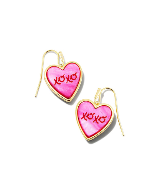 Kendra Scott XOXO Drop Earrings Gold Hot Pink Mother of Pearl-Earrings-Kendra Scott-E1987GLD-The Twisted Chandelier