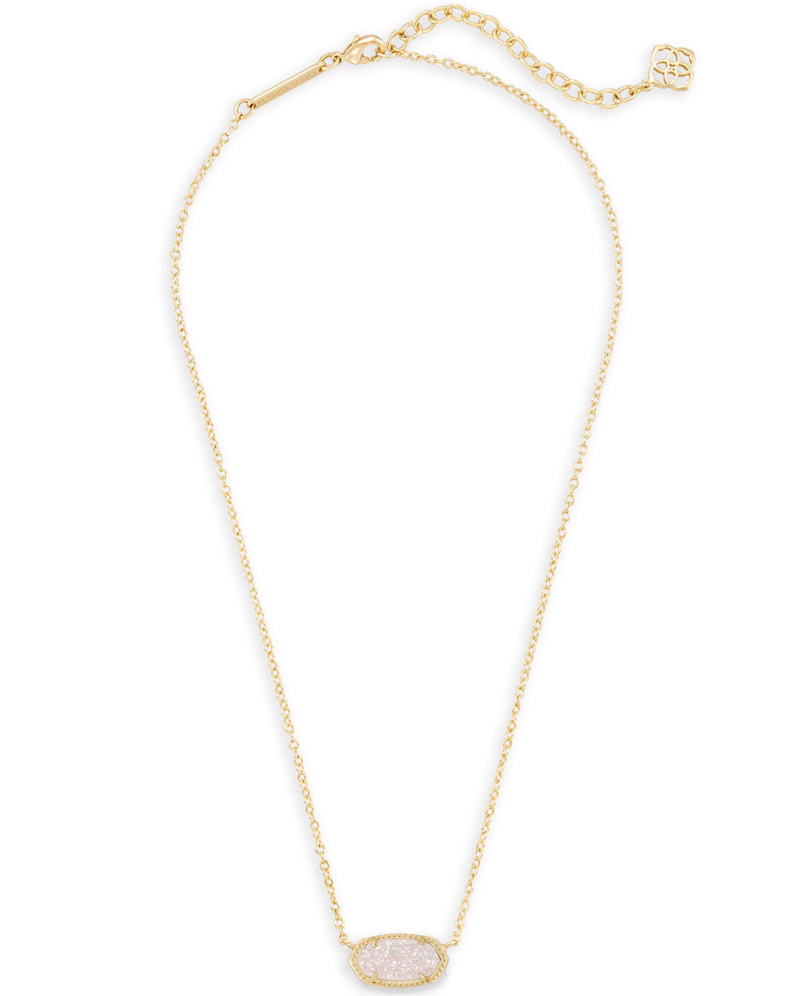 Kendra Scott Elisa Short Pendant Necklace Gold Iridescent Drusy-Necklaces-Kendra Scott-N5067GLD-The Twisted Chandelier