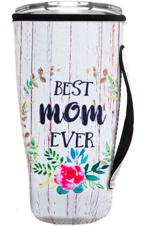 Floral Best Mom 30 oz. Tumbler Drink Sleeve-Drink Sleeves-Blandice-SD2072-The Twisted Chandelier