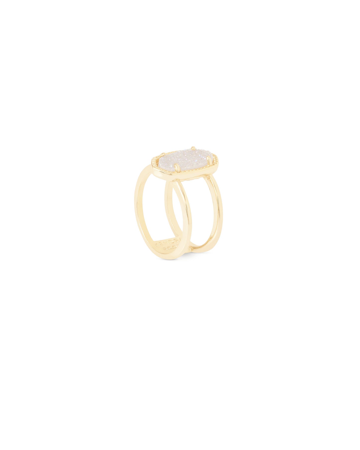 Kendra Scott Elyse Double Band Gold Ring - Iridescent Drusy-Necklace-Kendra Scott-APRIL2022, KS, R1052GLD-The Twisted Chandelier