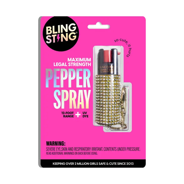 Gold Rhinestone Pepper Spray-Personal Defense-BLINGSTING-Faire-The Twisted Chandelier