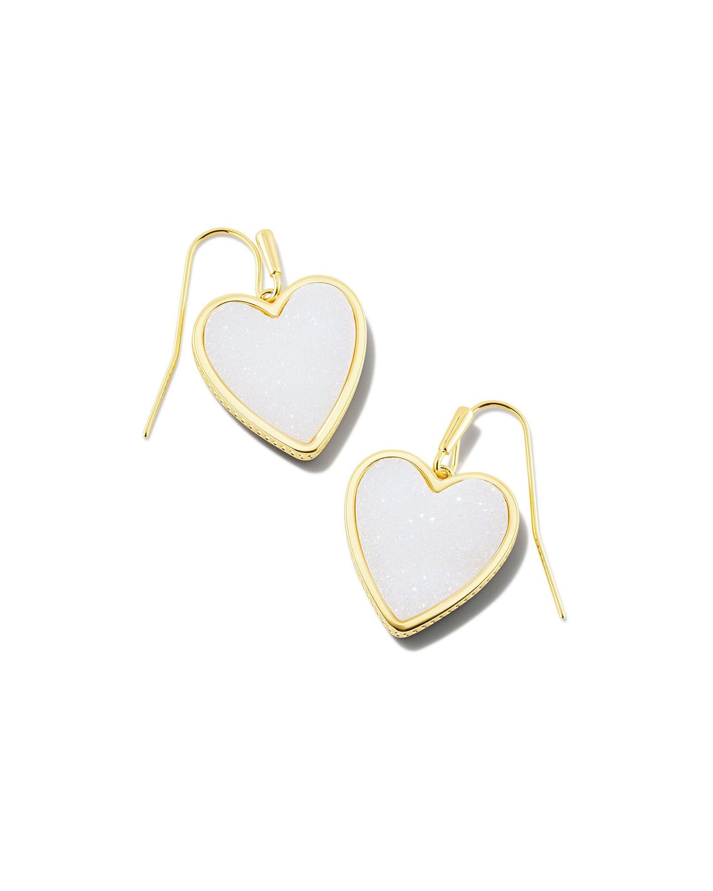 Kendra Scott Heart Drop Earrings Gold Iridescent Drusy-Earrings-Kendra Scott-E1991GLD-The Twisted Chandelier