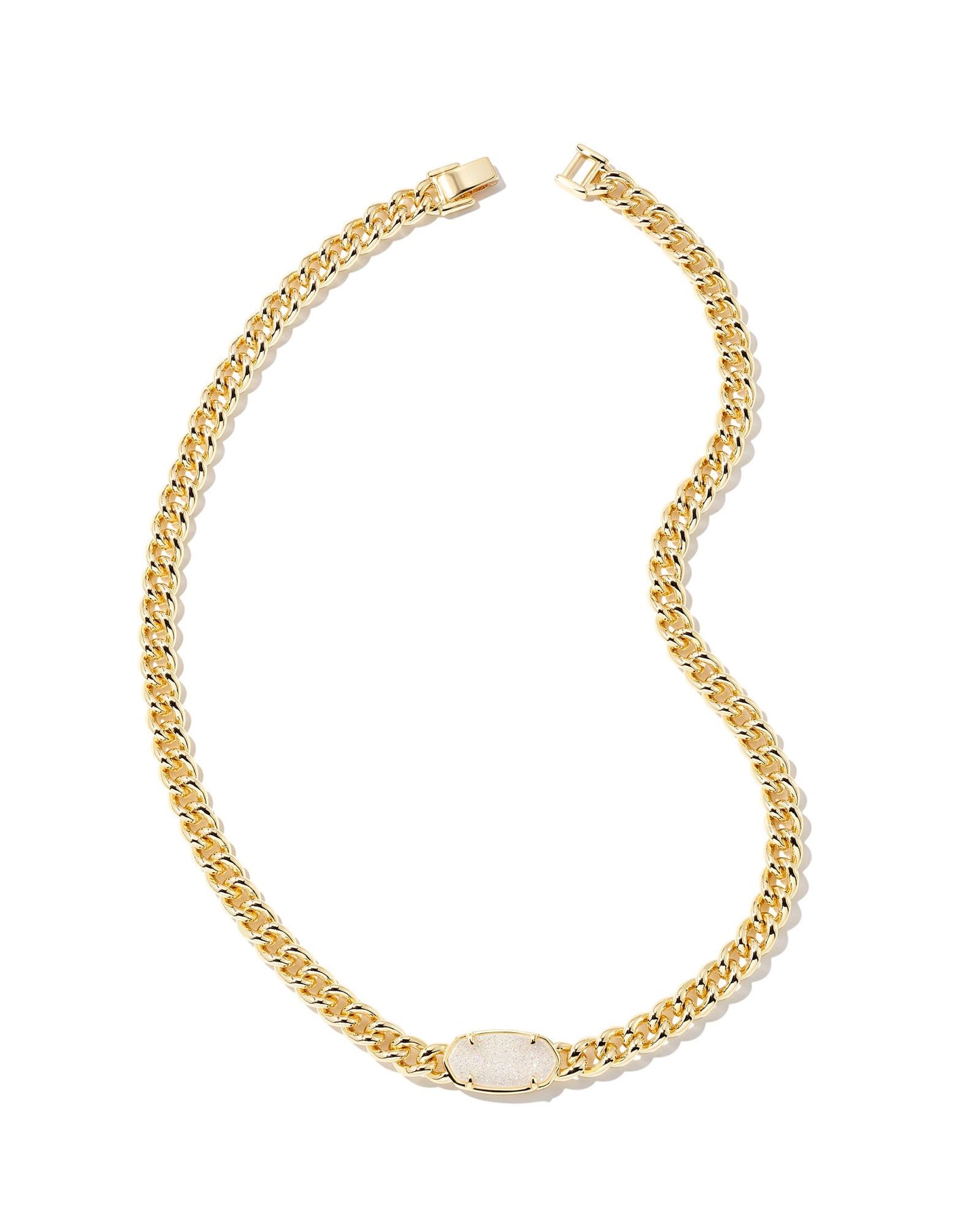 Kendra Scott Elisa Chain Necklace Gold Iridescent Drusy-Necklaces-Kendra Scott-N1842GLD-The Twisted Chandelier