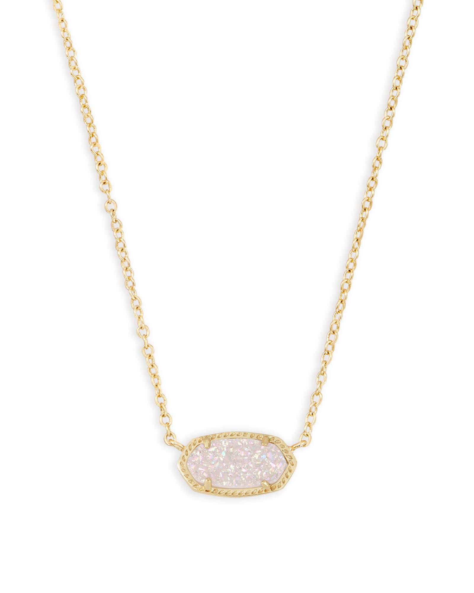 Kendra Scott Elisa Short Pendant Necklace Gold Iridescent Drusy-Necklaces-Kendra Scott-N5067GLD-The Twisted Chandelier