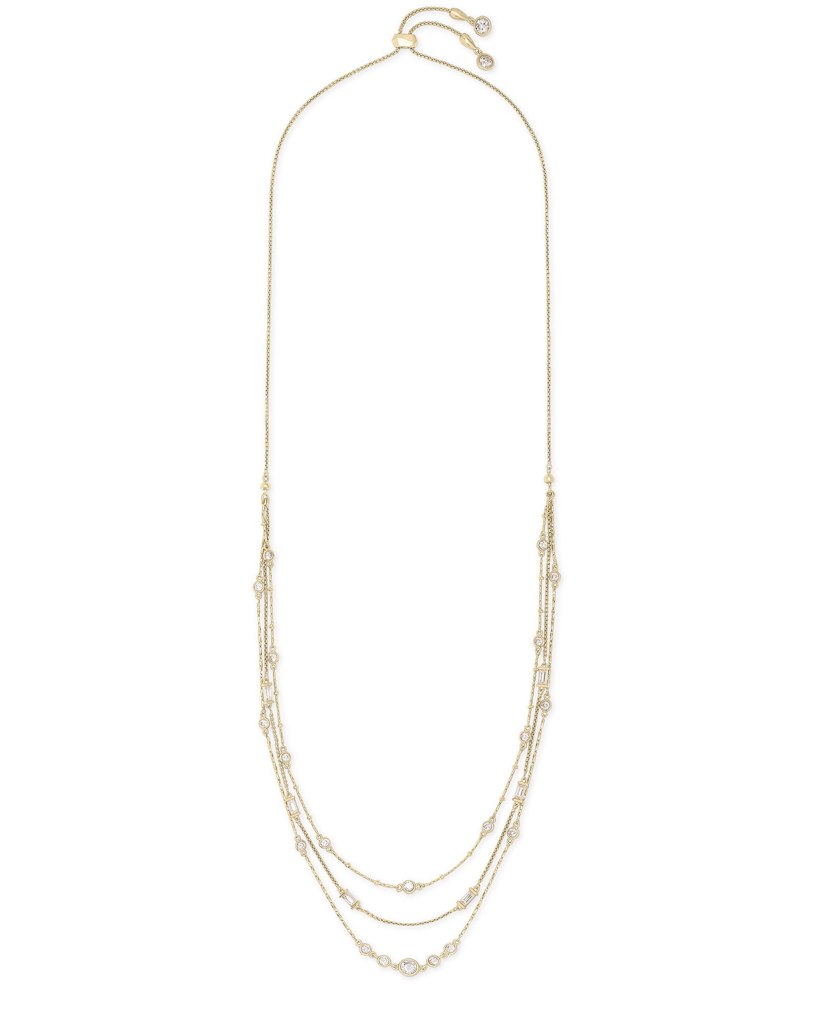 Kendra Scott Rina Multi Strand Necklace Gold Lustre Glass CZ-Necklaces-Kendra Scott-N1289GLD-The Twisted Chandelier