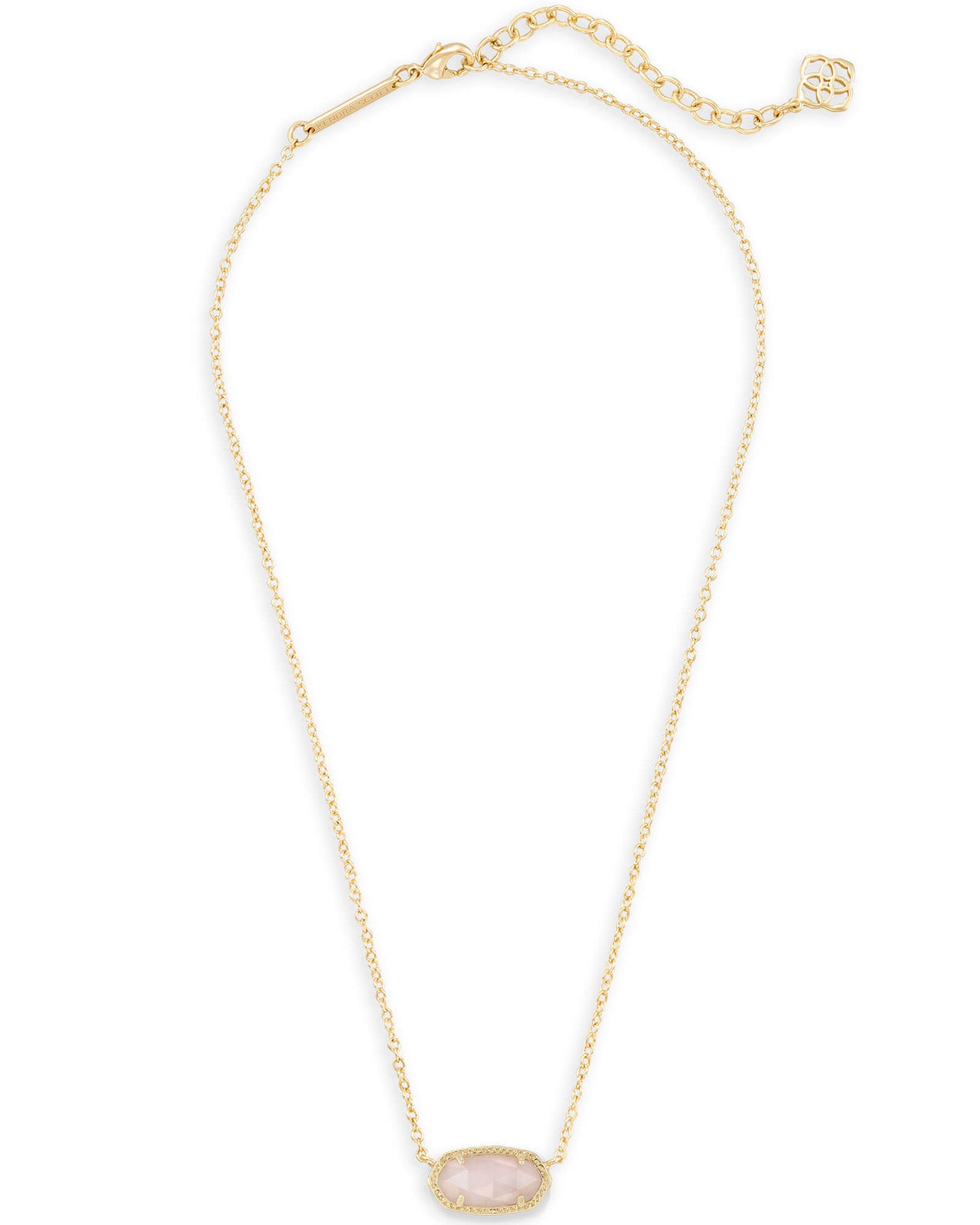 Kendra Scott Elisa Gold Short Pendant Necklace - Rose Quartz-Necklace-Kendra Scott-APRIL2022, KS, N5067GLD-The Twisted Chandelier