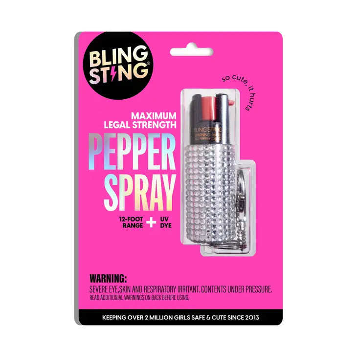 Silver Rhinestone Pepper Spray-Personal Defense-BLINGSTING-Faire-The Twisted Chandelier