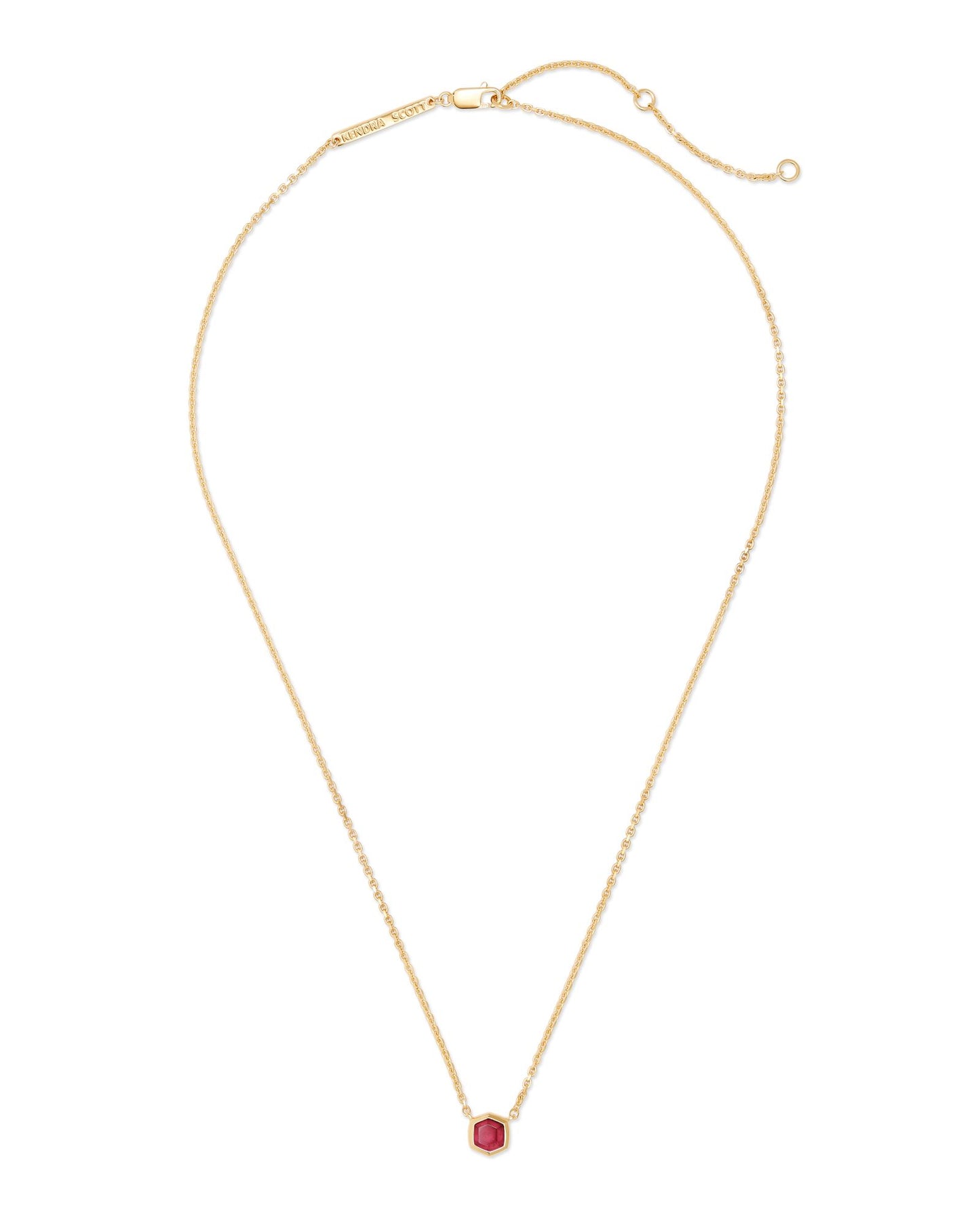 Kendra Scott Davie Pendant Necklace 18K Gold Vermeil Red Garnet-Necklaces-Kendra Scott-N1583GLD-The Twisted Chandelier