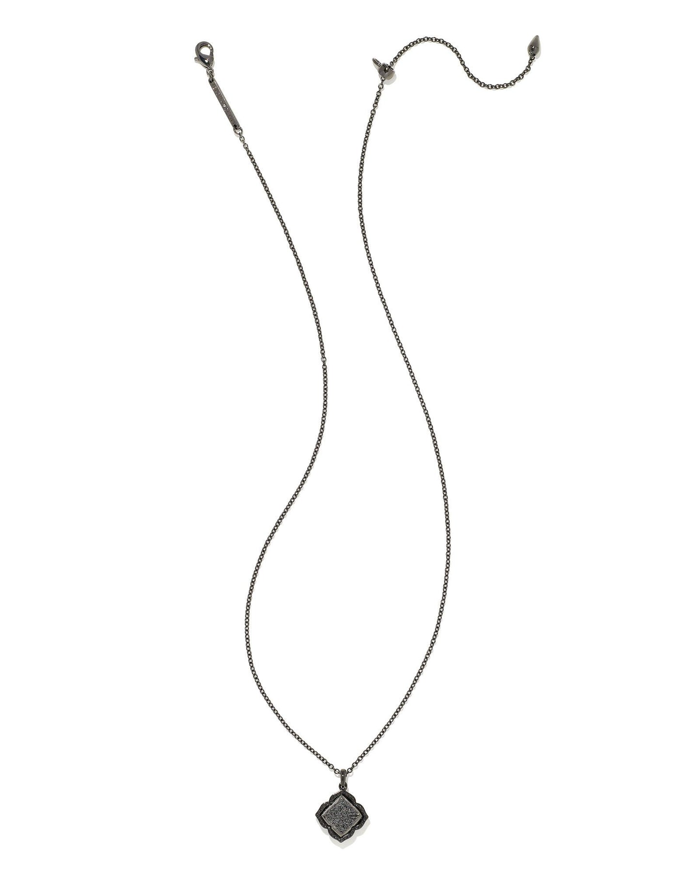 Kendra Scott Mallory Pendant Necklace Gunmetal Black Drusy-Necklaces-Kendra Scott-N1635GUN-The Twisted Chandelier