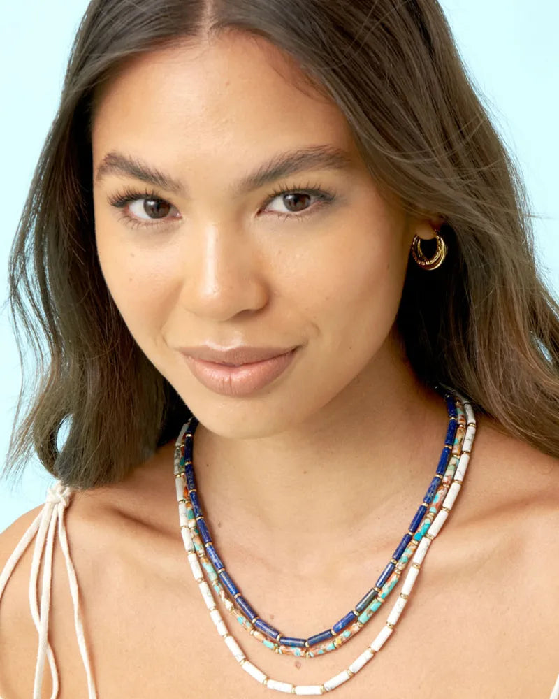 Kendra Scott Ember Strand Necklace Gold White Howlite-Necklaces-Kendra Scott-N1821GLD-The Twisted Chandelier