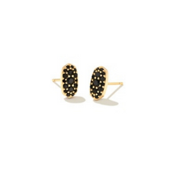 Kendra Scott Grayson Crystal Stud Earrings Gold Black Spinel-Earrings-Kendra Scott-E1788GLD-The Twisted Chandelier