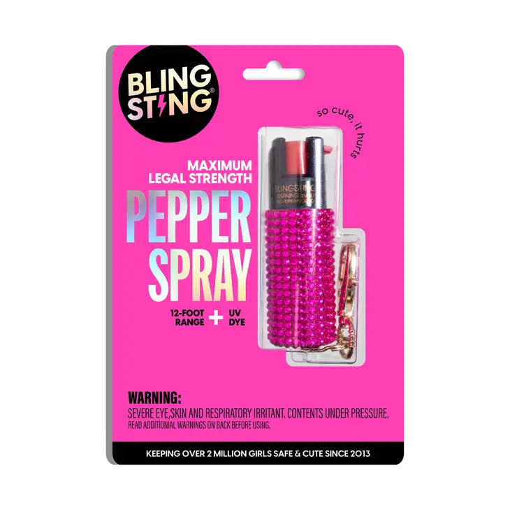 Pink Rhinestone Pepper Spray-Personal Defense-BLINGSTING-Faire-The Twisted Chandelier