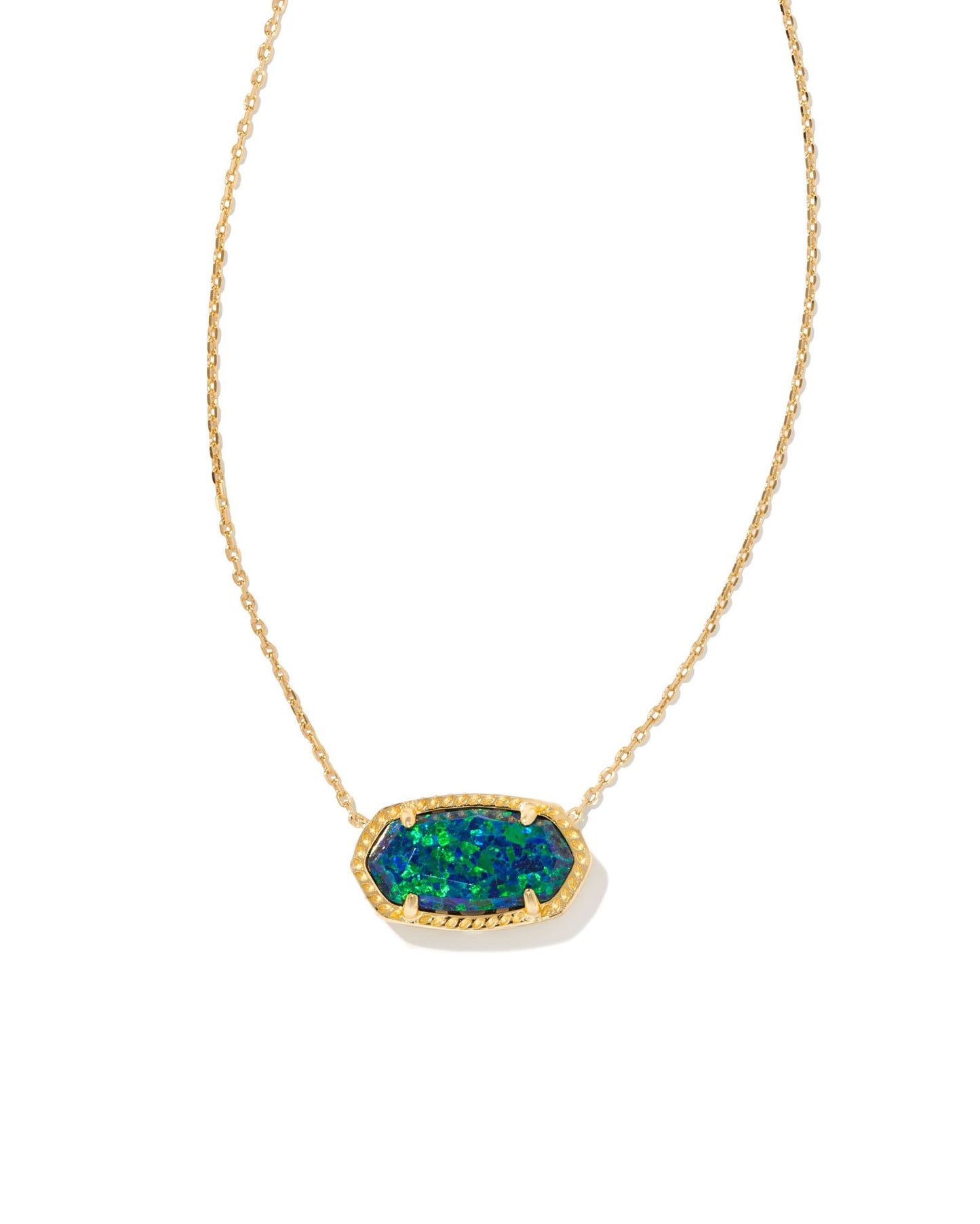Kendra Scott Elisa Short Pendant Necklace Gold Night Opal-Necklaces-Kendra Scott-N5067GLD-The Twisted Chandelier