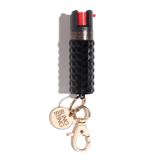 Black Metallic Studded Pepper Spray-Personal Defense-BLINGSTING-Faire-The Twisted Chandelier