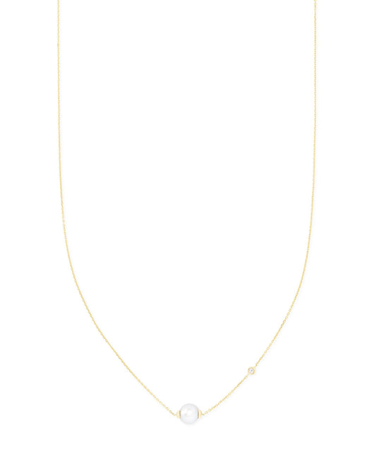 Kendra Scott Cathleen Short Pendant 14K Gold White Pearl-Necklaces-Kendra Scott-N1312GLD-The Twisted Chandelier