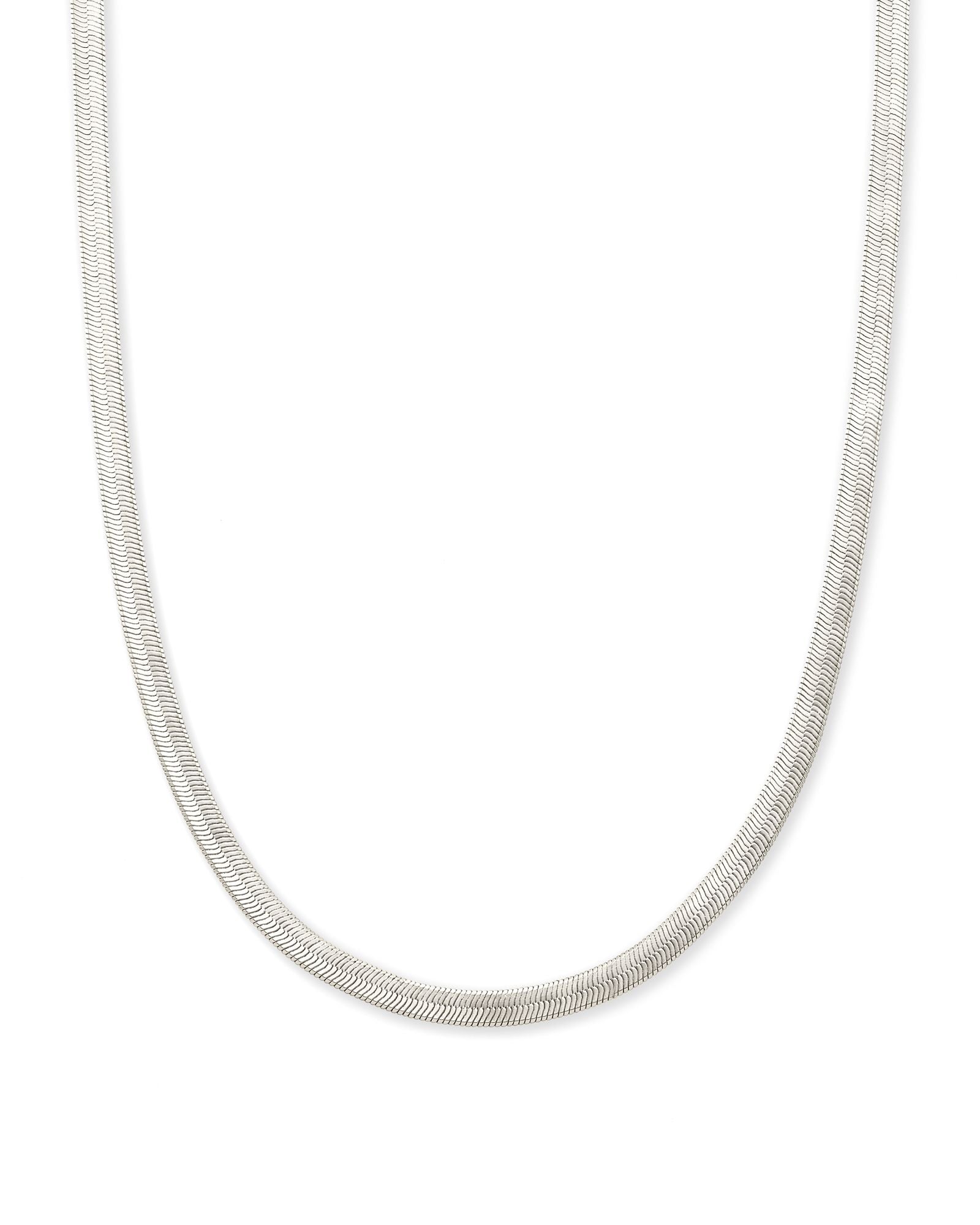Kendra Scott Kassie Chain Necklace - Silver-Necklace-Kendra Scott-APRIL2022,KS,N1717RHD-The Twisted Chandelier