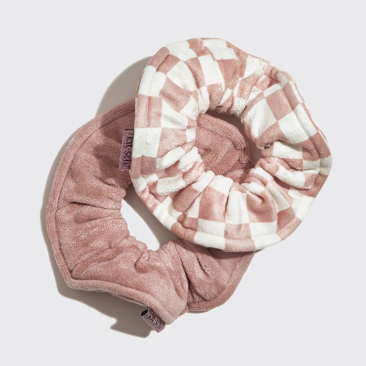 Microfiber Quick-Dry Towel Scrunchie 2PC- Terracotta Checker-KITSCH-Accessories-The Twisted Chandelier