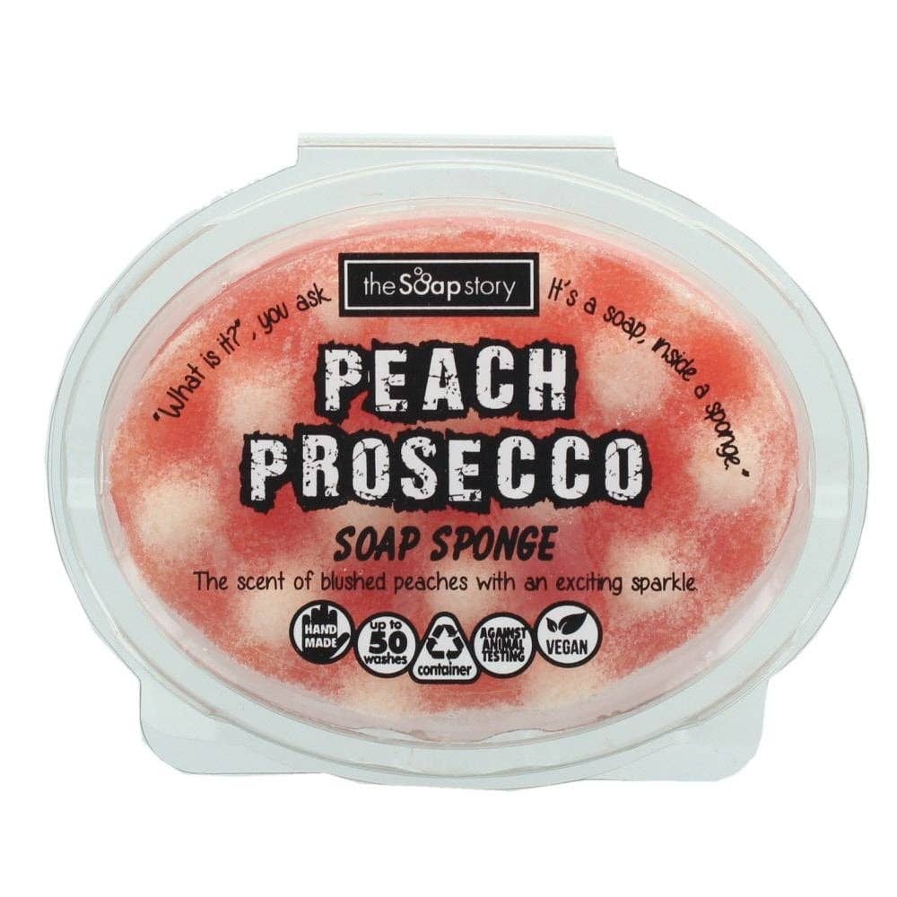 Peach Prosecco Soap Sponge 150g-Bath & Beauty-The Soap Story-Faire, JAN2022-The Twisted Chandelier