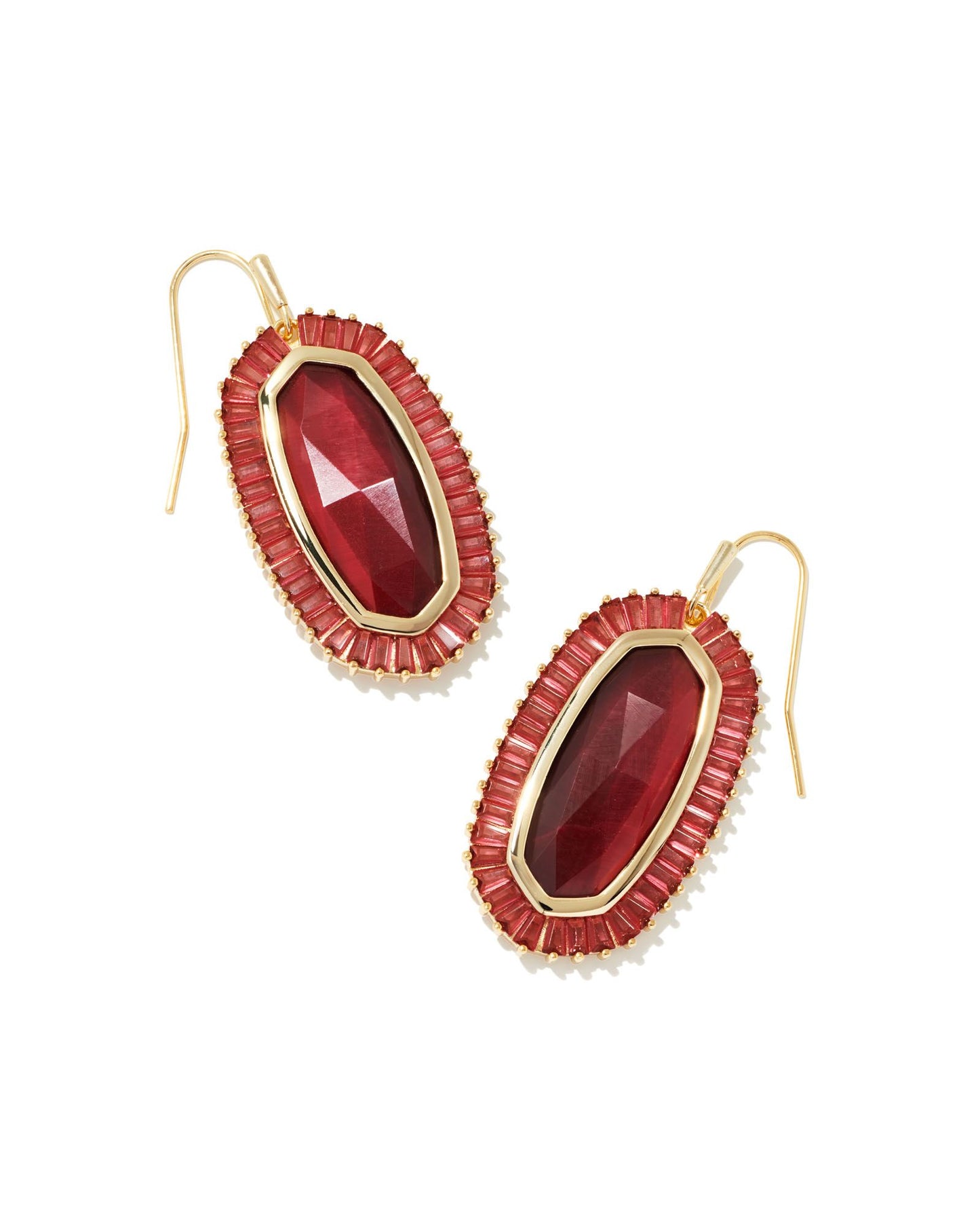 Kendra Scott Baguette Elle Drop Earrings Gold Red Mix-Earrings-Kendra Scott-E1994GLD, Max Retail-The Twisted Chandelier