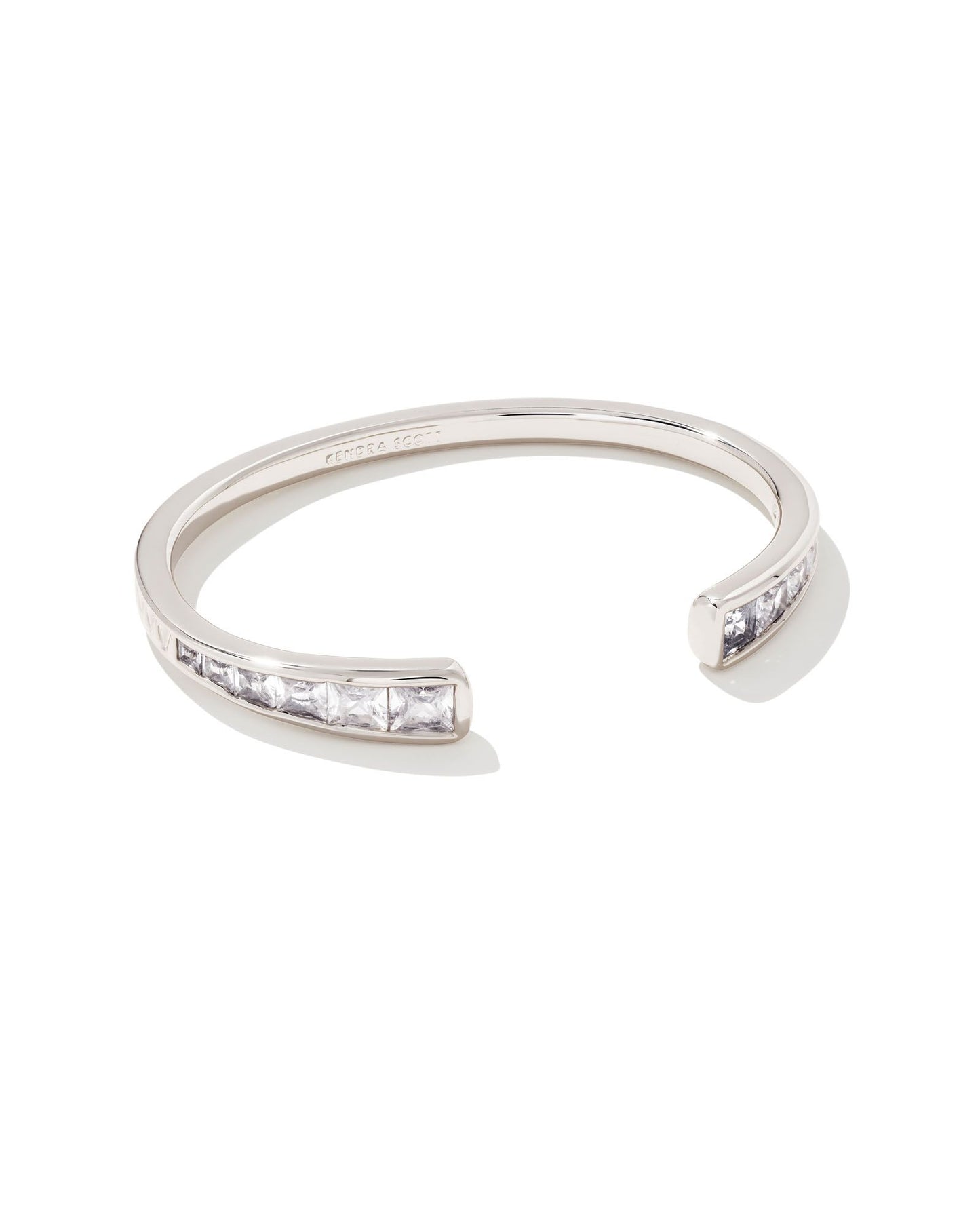 Kendra Scott Parker Cuff Bracelet Rhodium White Crystal-Bracelets-Kendra Scott-B1465RHD-The Twisted Chandelier