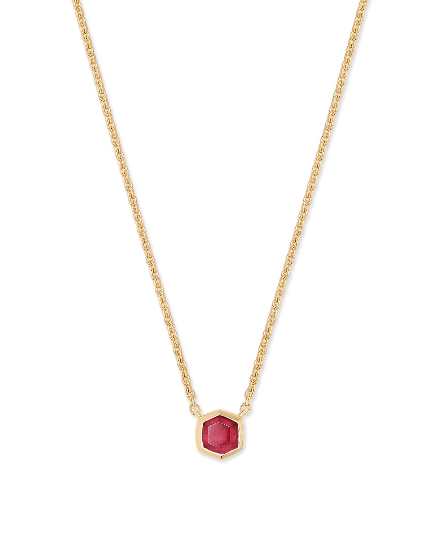 Kendra Scott Davie Pendant Necklace 18K Gold Vermeil Red Garnet-Necklaces-Kendra Scott-N1583GLD-The Twisted Chandelier