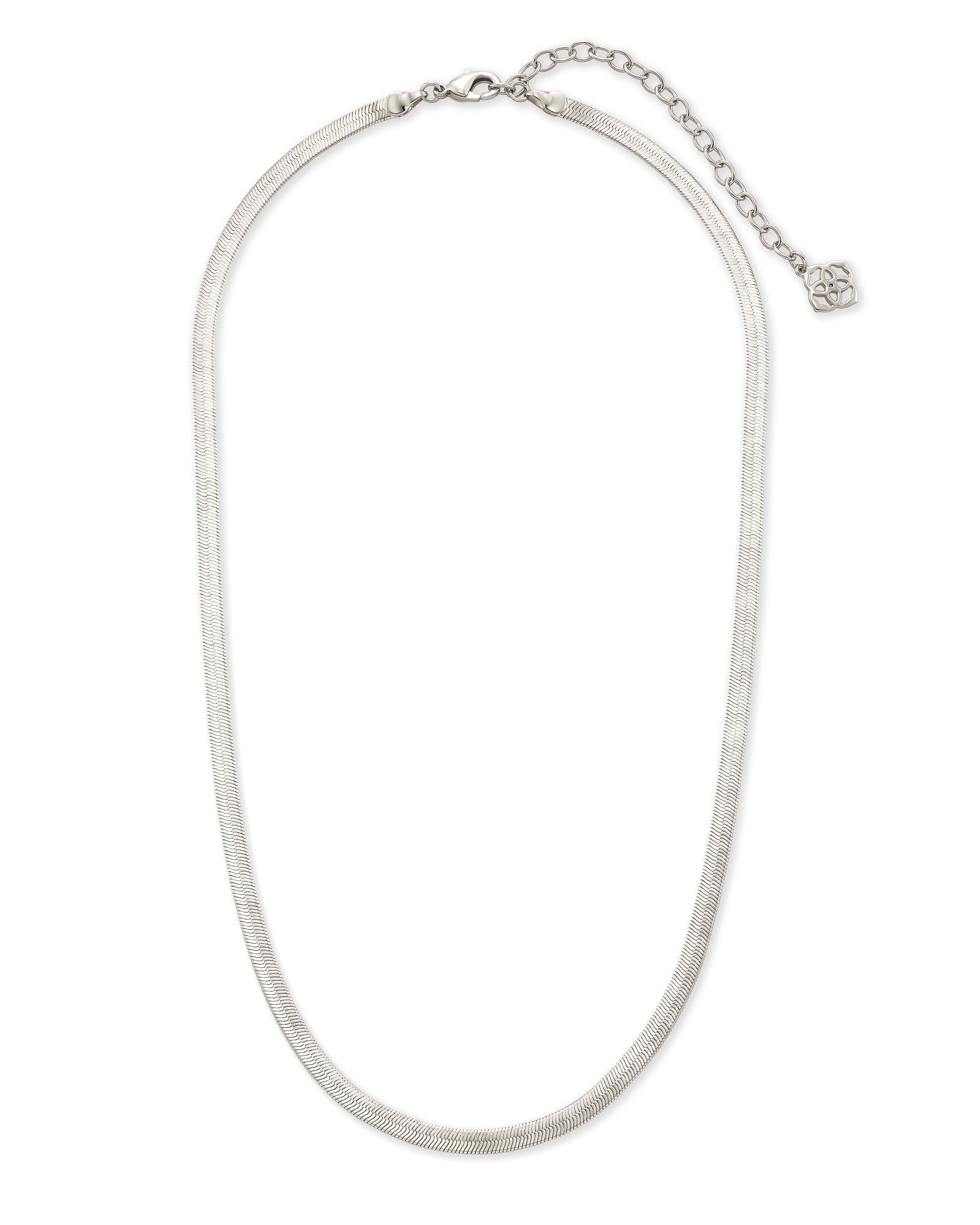 Kendra Scott Kassie Chain Necklace - Silver-Necklace-Kendra Scott-APRIL2022,KS,N1717RHD-The Twisted Chandelier