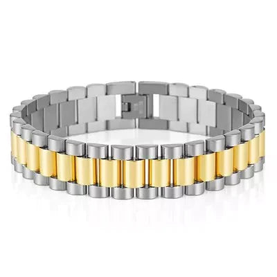 Time Stainless Steel Watch Band Bracelets 15mm Gold/Silver-Bracelet-moon ryder wholesale--The Twisted Chandelier